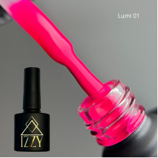 Неоновий люмінесцентний рожевий гель-лак для манікюру IZZY Lumi 01, 10 г