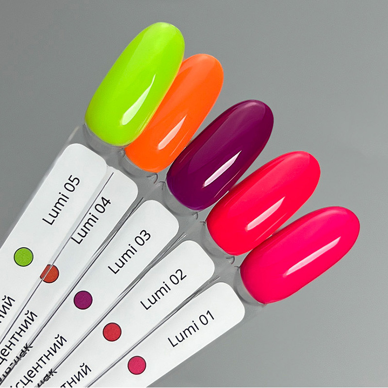 Неоновий люмінесцентний рожевий гель-лак для манікюру IZZY Lumi 02, 10 г