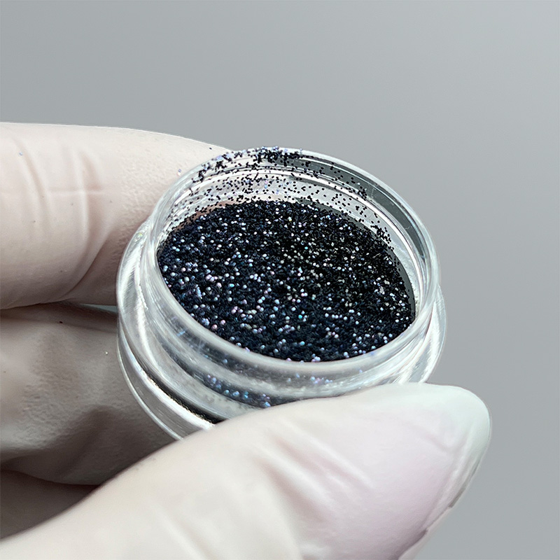 Блискітки для манікюру чорні, чорний глітер для нігтів, декор для дизайну