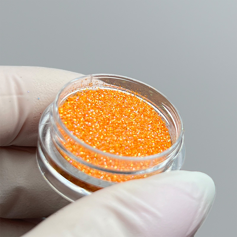 Блискітки для манікюру помаранчево-золоті, глітер для нігтів, декор для дизайну