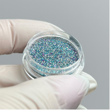Блискітки для манікюру срібно-синього кольору, глітер для нігтів, декор для дизайну