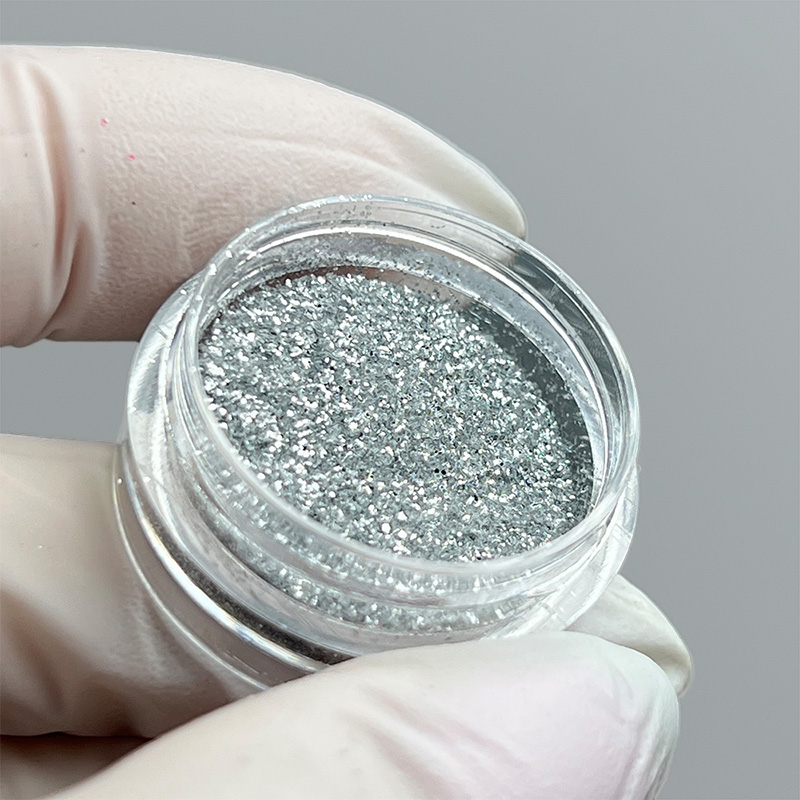 Блискітки для манікюру срібні, срібний глітер для нігтів, декор для дизайну
