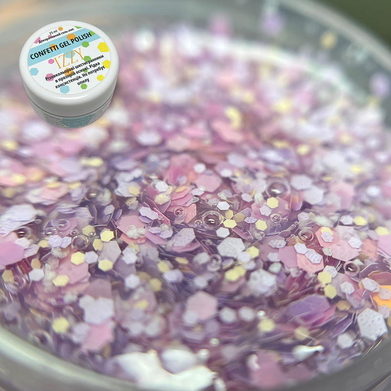 Декоративний гель-лак для манікюру IZZY Confetti №01, 25 г