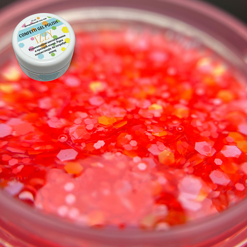 Декоративний гель-лак для манікюру IZZY Confetti №05, 25 г
