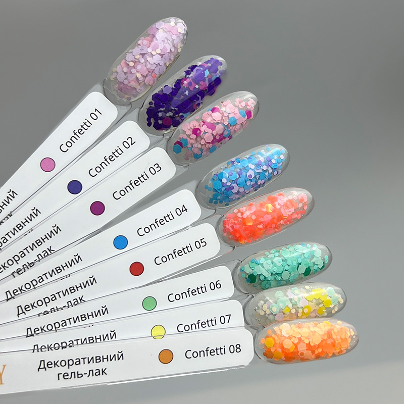 Декоративний гель-лак для манікюру IZZY Confetti №01, 25 г