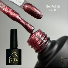 IZZY Foil №03 — червоний гель-лак з фольгованим блиском, 10 мл