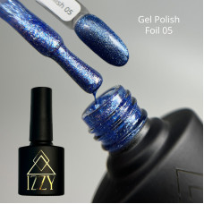 IZZY Foil №05 — синій гель-лак з фольгованим блиском, 10 мл