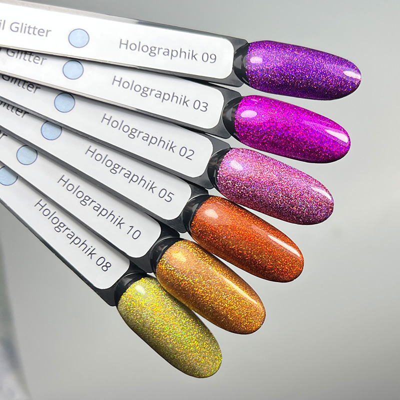 Голографічна втірка для манікюру №5, червоний блиск