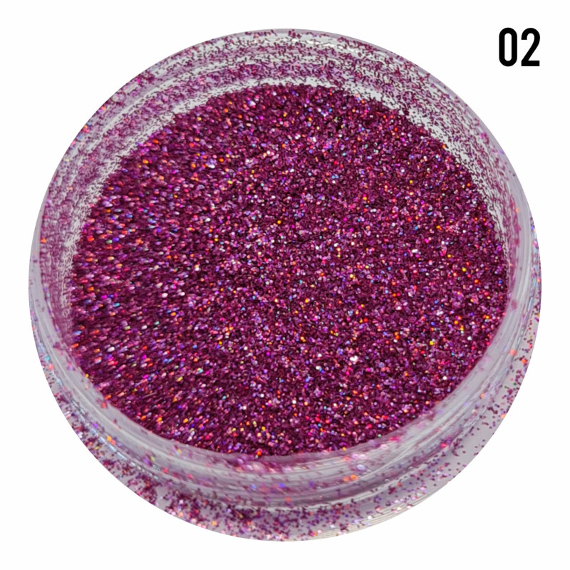 Голографічна втірка для манікюру №2, рожевий блиск