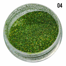 Голографічна втірка для манікюру №4, зелений блиск
