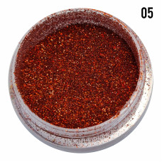 Голографічна втірка для манікюру №5, червоний блиск