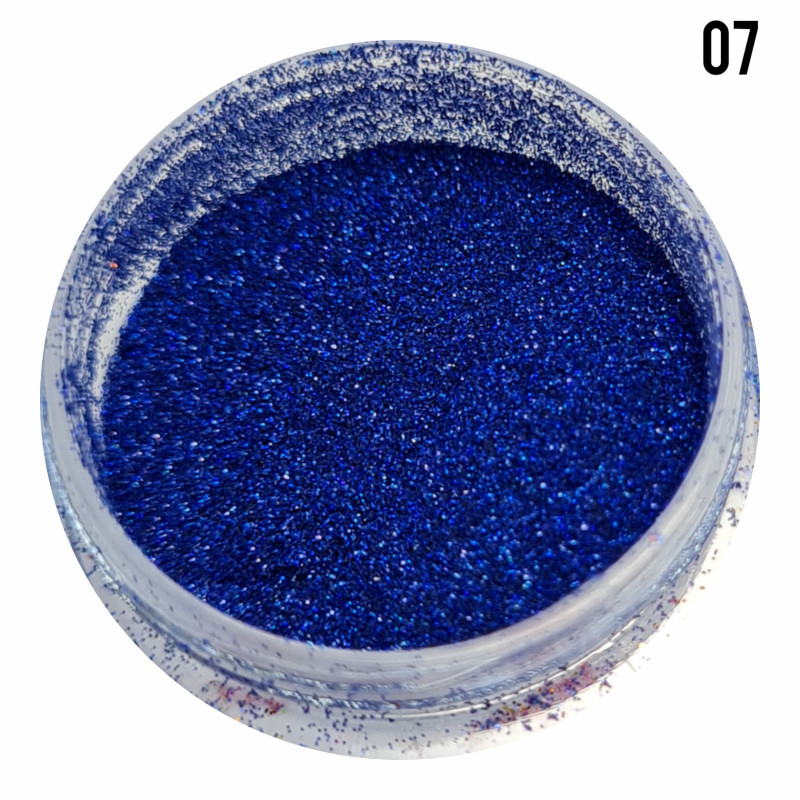 Голографічна втірка для манікюру №7, синій блиск