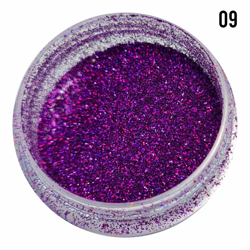 Голографічна втірка для манікюру №9, рожевий блиск