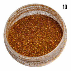 Голографічна втірка для манікюру №10, помаранчевий блиск