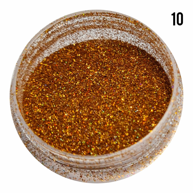 Голографічна втірка для манікюру №10, помаранчевий блиск