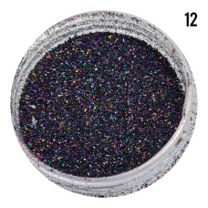 Голографічна втірка для манікюру №12, чорний блиск