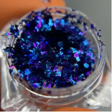 Пластівці Юкі темно-сині - декор для манікюру