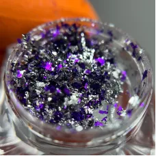 Пластівці Юкі срібно-фіолетові - декор для манікюру