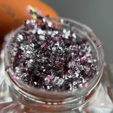 Пластівці Юкі рожево-срібні - декор для манікюру