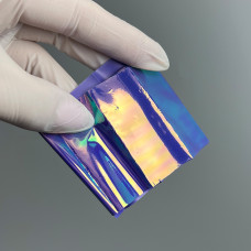 Бите скло для манікюру - голографічна плівка бузкова