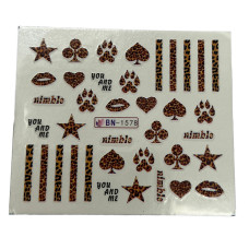 Слайдер для нігтів  анімалістичним принтом 07 - наклейки для манікюру