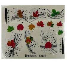 Слайдери для нігтів "Рослинні мотиви 13" – наклейки для манікюру з квітами та листям