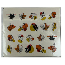 Слайдери для нігтів "Рослинні мотиви 14" – наклейки для манікюру з квітами та листям