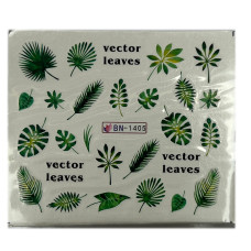 Слайдери для нігтів "Рослинні мотиви 15" – наклейки для манікюру з квітами та листям