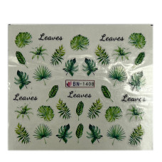 Слайдери для нігтів "Рослинні мотиви 17" – наклейки для манікюру з квітами та листям