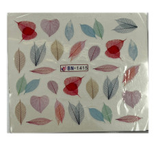 Слайдери для нігтів "Рослинні мотиви 18" – наклейки для манікюру з квітами та листям