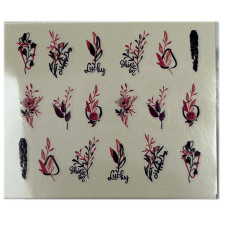 Слайдери для нігтів "Рослинні мотиви 19" – наклейки для манікюру з квітами та листям