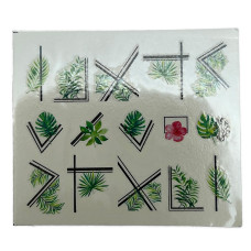 Слайдери для нігтів "Рослинні мотиви 03" – наклейки для манікюру з квітами та листям