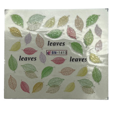 Слайдери для нігтів "Рослинні мотиви 05" – наклейки для манікюру з квітами та листям