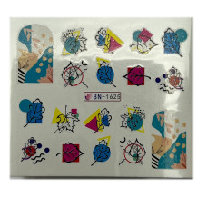 Слайдери для нігтів "Рослинні мотиви 06" – наклейки для манікюру з квітами та листям