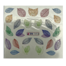 Слайдери для нігтів "Рослинні мотиви 07" – наклейки для манікюру з квітами та листям