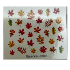 Слайдери для нігтів "Рослинні мотиви 09" – наклейки для манікюру з квітами та листям