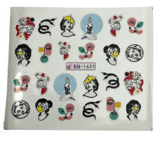 Слайдер для манікюру з жіночими силуетами 10 - наклейки на нігті з ілюстраціями дівчат