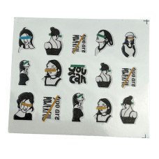 Слайдер для манікюру з жіночими силуетами 15 - наклейки на нігті з ілюстраціями дівчат