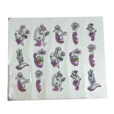 Слайдер для манікюру з жіночими силуетами 16 - наклейки на нігті з ілюстраціями дівчат