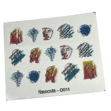 Слайдер для манікюру з жіночими силуетами 02 - наклейки на нігті з ілюстраціями дівчат