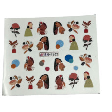 Слайдер для манікюру з жіночими силуетами 03 - наклейки на нігті з ілюстраціями дівчат