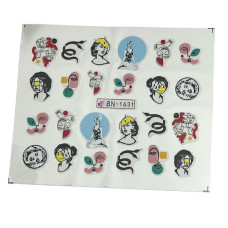 Слайдер для манікюру з жіночими силуетами 05 - наклейки на нігті з ілюстраціями дівчат