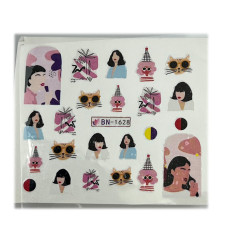 Слайдер для манікюру з жіночими силуетами 06 - наклейки на нігті з ілюстраціями дівчат