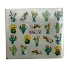 Слайдер-дизайн Кактуси 07 – наклейки на нігті на водній основі