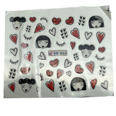 Слайдери для манікюру до Дня Закоханих – сердечка, поцілунки, Love 01