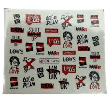 Слайдери для манікюру до Дня Закоханих – сердечка, поцілунки, Love 10