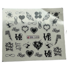 Слайдери для манікюру до Дня Закоханих – сердечка, поцілунки, Love 11