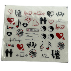 Слайдери для манікюру до Дня Закоханих – сердечка, поцілунки, Love 12