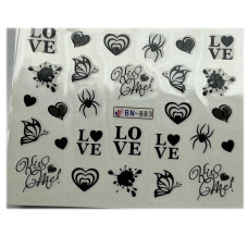 Слайдери для манікюру до Дня Закоханих – сердечка, поцілунки, Love 17