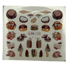 Слайдери для манікюру ягідно-фруктові принти – наклейки на нігті 01